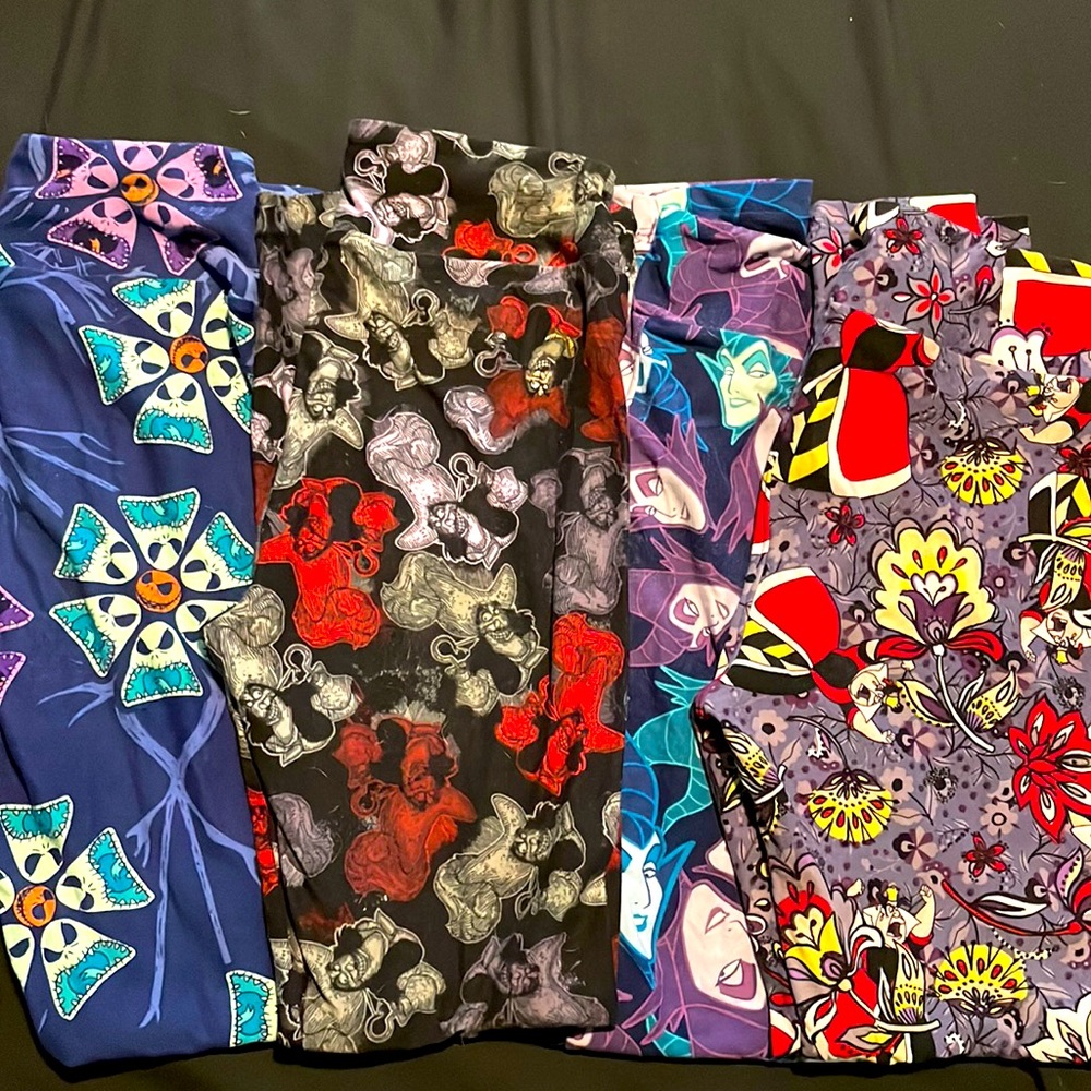 Disney -4 pairs one size LulaRoe leggings